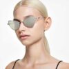 2-in-1-Clip-On-Sonnenbrille, auffälliges Design, Cat-Eye-Form, Sk7011, weiss 2-in-1-Clip-On-Sonnenbrille, auffälliges Design, Cat-Eye-Form, Sk7011, weiss