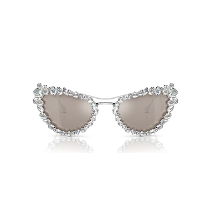 2-in-1-Clip-On-Sonnenbrille, auffälliges Design, Cat-Eye-Form, Sk7011, weiss 2-in-1-Clip-On-Sonnenbrille, auffälliges Design, Cat-Eye-Form, Sk7011, weiss