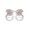 2-in-1-Clip-On-Sonnenbrille, auffälliges Design, Cat-Eye-Form, Sk7011, weiss 2-in-1-Clip-On-Sonnenbrille, auffälliges Design, Cat-Eye-Form, Sk7011, weiss