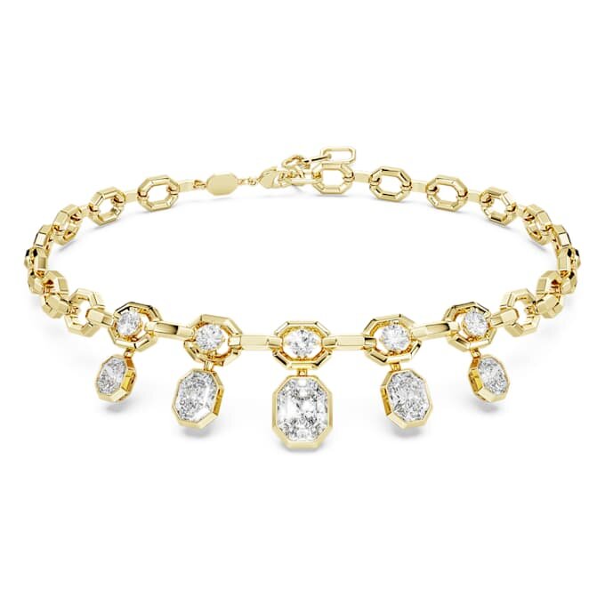 Achteckige Halskette mit im Labor gezüchteten Diamanten, 12.56 Ct Tw, gemischte Formen, 18K Gelbgold Achteckige Halskette mit im Labor gezüchteten Diamanten, 12.56 Ct Tw, gemischte Formen, 18K Gelbgold