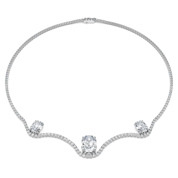 Achteckige Halskette mit im Labor gezüchteten Diamanten, 19.90 Ct Tw, achteckige Form, 18K Weissgold Achteckige Halskette mit im Labor gezüchteten Diamanten, 19.90 Ct Tw, achteckige Form, 18K Weissgold
