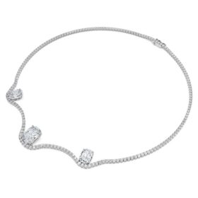 Achteckige Halskette mit im Labor gezüchteten Diamanten, 19.90 Ct Tw, achteckige Form, 18K Weissgold Achteckige Halskette mit im Labor gezüchteten Diamanten, 19.90 Ct Tw, achteckige Form, 18K Weissgold