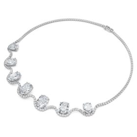 Achteckige Halskette mit im Labor gezüchteten Diamanten, 37.70 Ct Tw, achteckige Form, 18K Weissgold Achteckige Halskette mit im Labor gezüchteten Diamanten, 37.70 Ct Tw, achteckige Form, 18K Weissgold