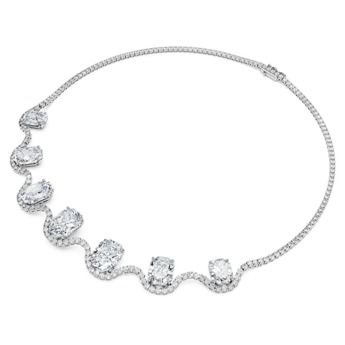 Achteckige Halskette mit im Labor gezüchteten Diamanten, 37.70 Ct Tw, achteckige Form, 18K Weissgold Achteckige Halskette mit im Labor gezüchteten Diamanten, 37.70 Ct Tw, achteckige Form, 18K Weissgold