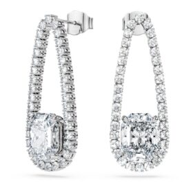 Achteckige Tennis-Ohrringe mit im Labor gezüchteten Diamanten, 7.95 Ct insgesamt, gemischte Formen, 18K Weissgold Achteckige Tennis-Ohrringe mit im Labor gezüchteten Diamanten, 7.95 Ct insgesamt, gemischte Formen, 18K Weissgold