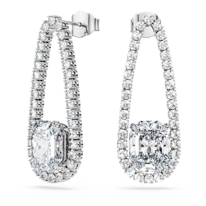 Achteckige Tennis-Ohrringe mit im Labor gezüchteten Diamanten, 7.95 Ct insgesamt, gemischte Formen, 18K Weissgold Achteckige Tennis-Ohrringe mit im Labor gezüchteten Diamanten, 7.95 Ct insgesamt, gemischte Formen, 18K Weissgold