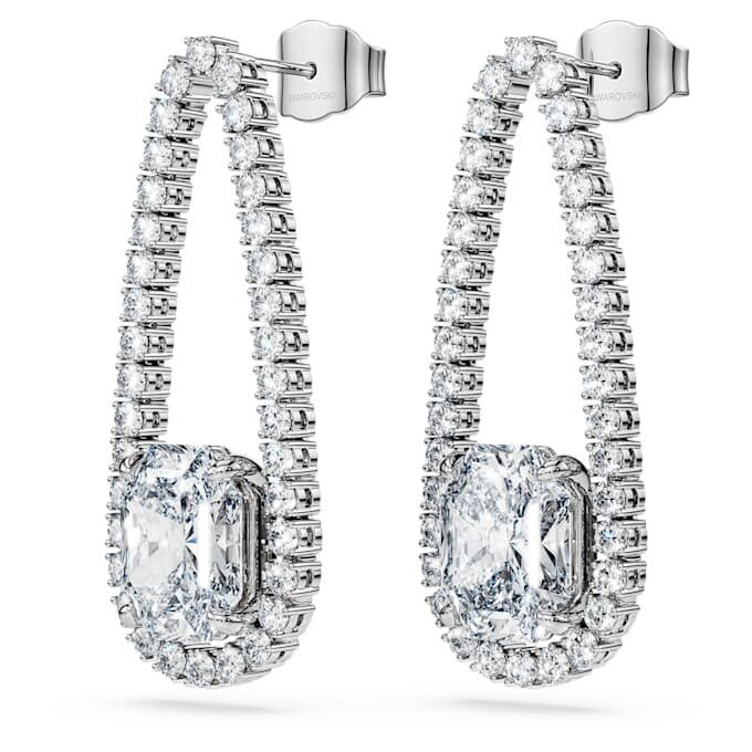Achteckige Tennis-Ohrringe mit im Labor gezüchteten Diamanten, 7.95 Ct insgesamt, gemischte Formen, 18K Weissgold Achteckige Tennis-Ohrringe mit im Labor gezüchteten Diamanten, 7.95 Ct insgesamt, gemischte Formen, 18K Weissgold