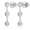 Achteckige Tropf-Ohrringe mit im Labor gezüchteten Diamanten, 0.6 Ct Tw, runde Form, Sterlingsilber Achteckige Tropf-Ohrringe mit im Labor gezüchteten Diamanten, 0.6 Ct Tw, runde Form, Sterlingsilber