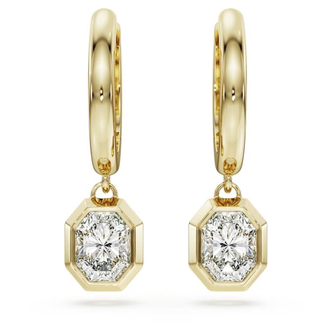 Achteckige Tropf-Ohrringe mit im Labor gezüchteten Diamanten, 1.0 Ct insgesamt, achteckige Form, 14K Gelbgold Achteckige Tropf-Ohrringe mit im Labor gezüchteten Diamanten, 1.0 Ct insgesamt, achteckige Form, 14K Gelbgold