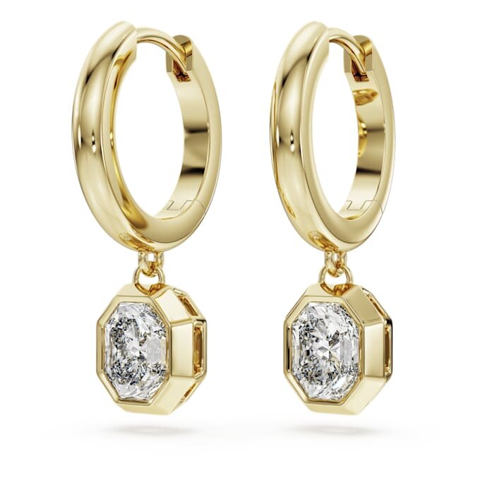 Achteckige Tropf-Ohrringe mit im Labor gezüchteten Diamanten, 1.0 Ct insgesamt, achteckige Form, 14K Gelbgold Achteckige Tropf-Ohrringe mit im Labor gezüchteten Diamanten, 1.0 Ct insgesamt, achteckige Form, 14K Gelbgold