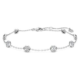 Achtkant-Armband mit im Labor gezüchteten Diamanten, 0.8 Ct Tw, runde Form, Sterlingsilber Achtkant-Armband mit im Labor gezüchteten Diamanten, 0.8 Ct Tw, runde Form, Sterlingsilber