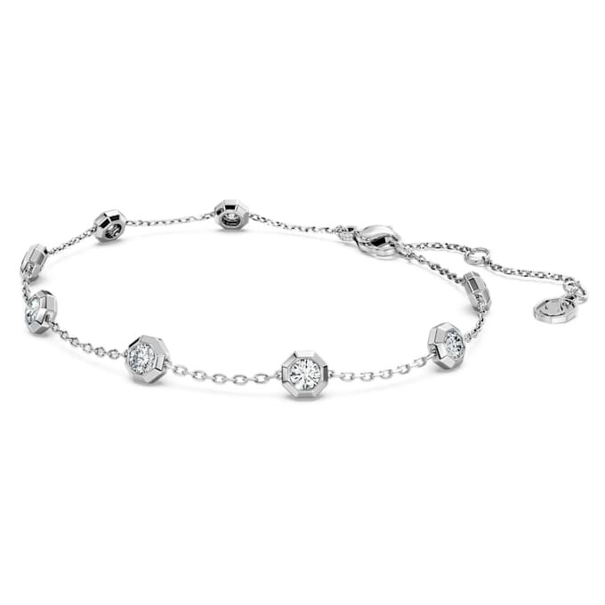 Achtkant-Armband mit im Labor gezüchteten Diamanten, 0.8 Ct Tw, runde Form, Sterlingsilber Achtkant-Armband mit im Labor gezüchteten Diamanten, 0.8 Ct Tw, runde Form, Sterlingsilber