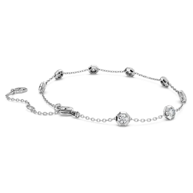 Achtkant-Armband mit im Labor gezüchteten Diamanten, 0.8 Ct Tw, runde Form, Sterlingsilber Achtkant-Armband mit im Labor gezüchteten Diamanten, 0.8 Ct Tw, runde Form, Sterlingsilber