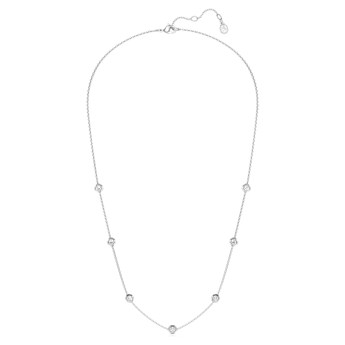 Achtkant-Halskette mit im Labor gezüchteten Diamanten, 0.7 Ct Tw, runde Form, Sterlingsilber Achtkant-Halskette mit im Labor gezüchteten Diamanten, 0.7 Ct Tw, runde Form, Sterlingsilber