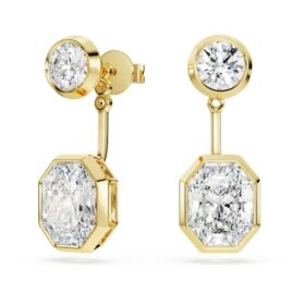 Achtkant-Ohrringe mit im Labor gezüchteten Diamanten, 7.70 Ct insgesamt, gemischte Formen, 18K Gelbgold Achtkant-Ohrringe mit im Labor gezüchteten Diamanten, 7.70 Ct insgesamt, gemischte Formen, 18K Gelbgold