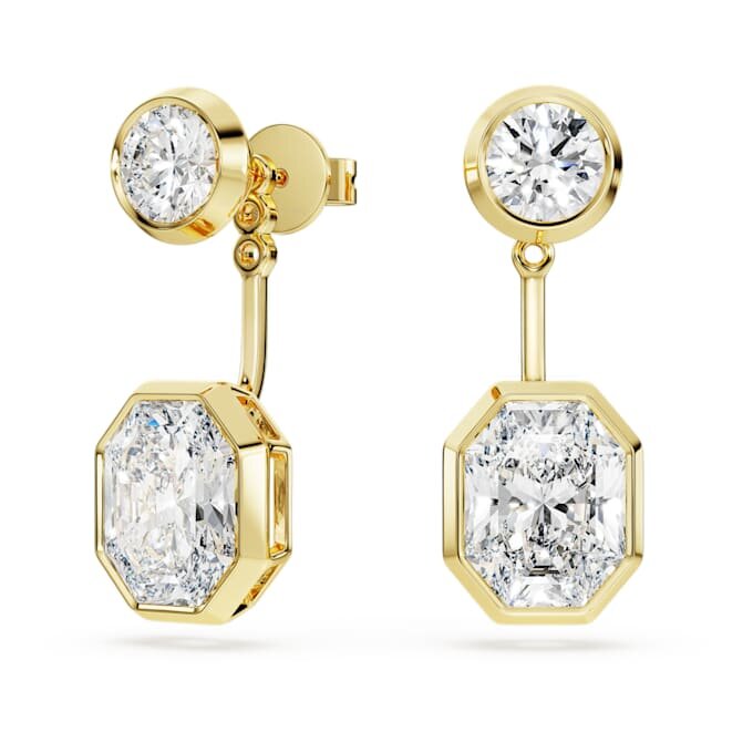 Achtkant-Ohrringe mit im Labor gezüchteten Diamanten, 7.70 Ct insgesamt, gemischte Formen, 18K Gelbgold Achtkant-Ohrringe mit im Labor gezüchteten Diamanten, 7.70 Ct insgesamt, gemischte Formen, 18K Gelbgold