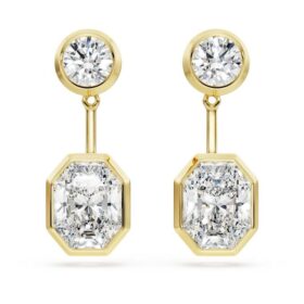 Achtkant-Ohrringe mit im Labor gezüchteten Diamanten, 7.70 Ct insgesamt, gemischte Formen, 18K Gelbgold Achtkant-Ohrringe mit im Labor gezüchteten Diamanten, 7.70 Ct insgesamt, gemischte Formen, 18K Gelbgold