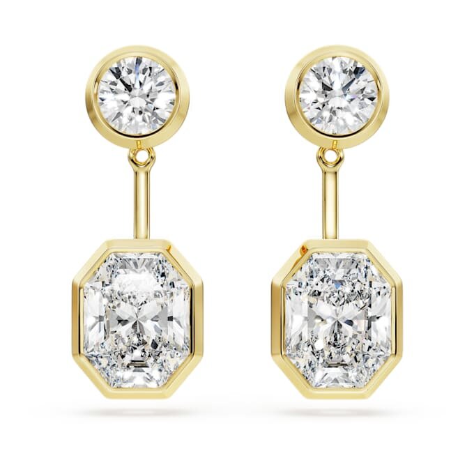 Achtkant-Ohrringe mit im Labor gezüchteten Diamanten, 7.70 Ct insgesamt, gemischte Formen, 18K Gelbgold Achtkant-Ohrringe mit im Labor gezüchteten Diamanten, 7.70 Ct insgesamt, gemischte Formen, 18K Gelbgold