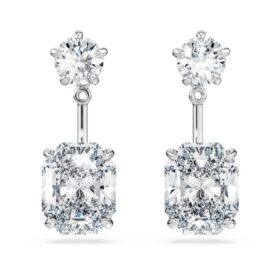 Achtkant-Ohrringe mit im Labor gezüchteten Diamanten, 9.65 Ct insgesamt, gemischte Formen, 18K Weissgold Achtkant-Ohrringe mit im Labor gezüchteten Diamanten, 9.65 Ct insgesamt, gemischte Formen, 18K Weissgold