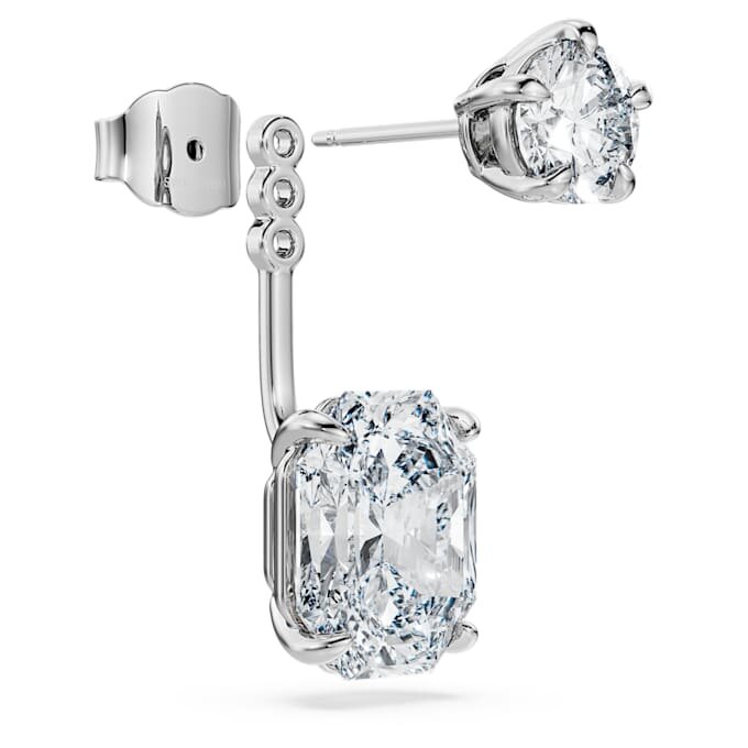 Achtkant-Ohrringe mit im Labor gezüchteten Diamanten, 9.65 Ct insgesamt, gemischte Formen, 18K Weissgold Achtkant-Ohrringe mit im Labor gezüchteten Diamanten, 9.65 Ct insgesamt, gemischte Formen, 18K Weissgold