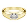 Achtkant-Ring mit im Labor gezüchteten Diamanten, 1.0 Ct insgesamt, achteckige Form, 14K Gelbgold Achtkant-Ring mit im Labor gezüchteten Diamanten, 1.0 Ct insgesamt, achteckige Form, 14K Gelbgold