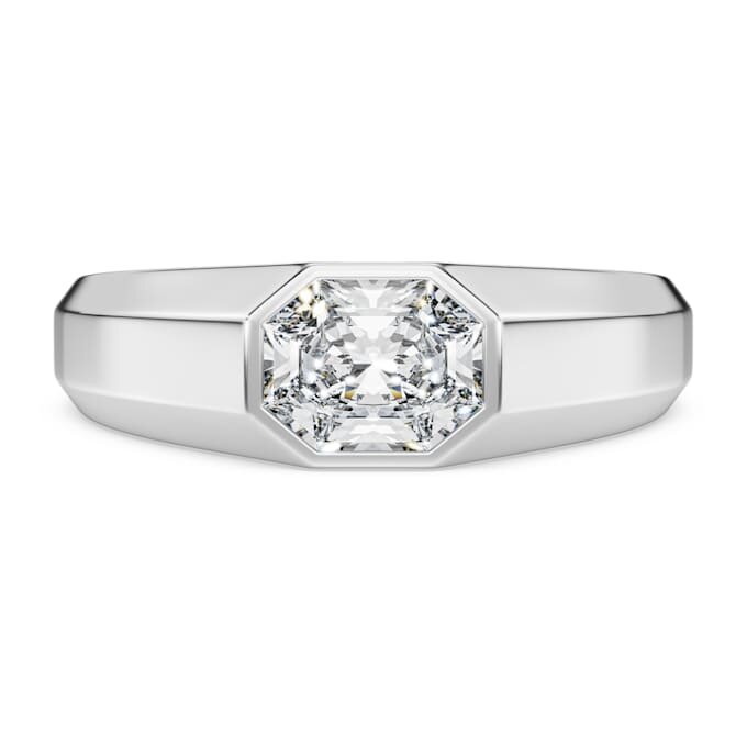 Achtkant-Ring mit im Labor gezüchteten Diamanten, 1.0 Ct Tw, achteckige Form, 14K Weissgold Achtkant-Ring mit im Labor gezüchteten Diamanten, 1.0 Ct Tw, achteckige Form, 14K Weissgold