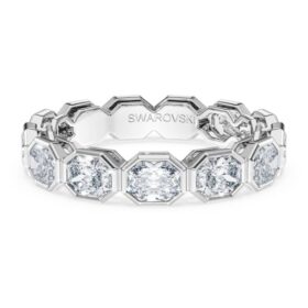 Achtkant-Ring mit im Labor gezüchteten Diamanten, 2.4 Ct Tw, achteckige Form, 14K Weissgold