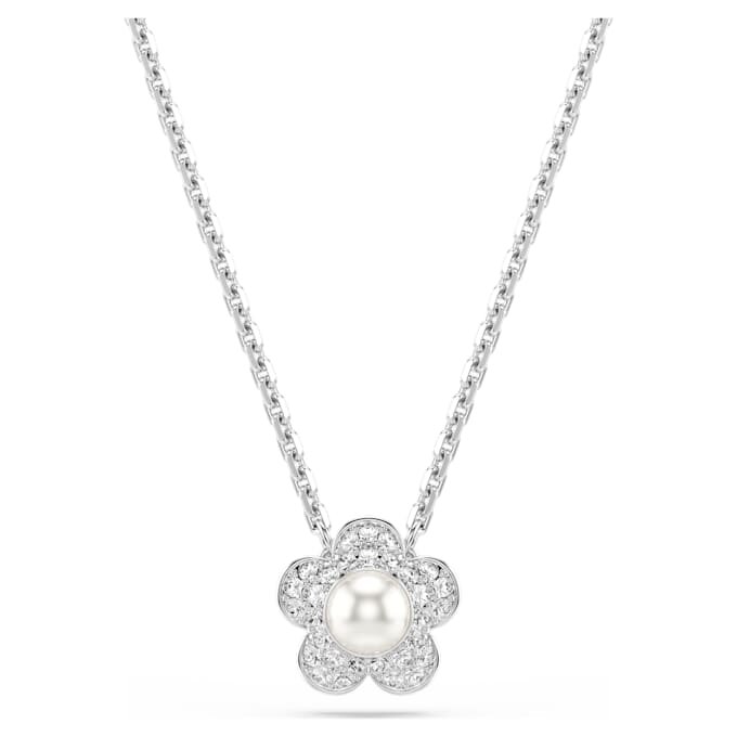 Ariana Grande X Swarovski Anhänger Kristallperle, Rundschliff, Blume, Weiss, rhodiniert Ariana Grande X Swarovski Anhänger Kristallperle, Rundschliff, Blume, Weiss, rhodiniert
