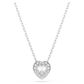 Ariana Grande X Swarovski Anhänger mit gemischten Schliffen, Herz, weiss, rhodiniert Ariana Grande X Swarovski Anhänger mit gemischten Schliffen, Herz, weiss, rhodiniert