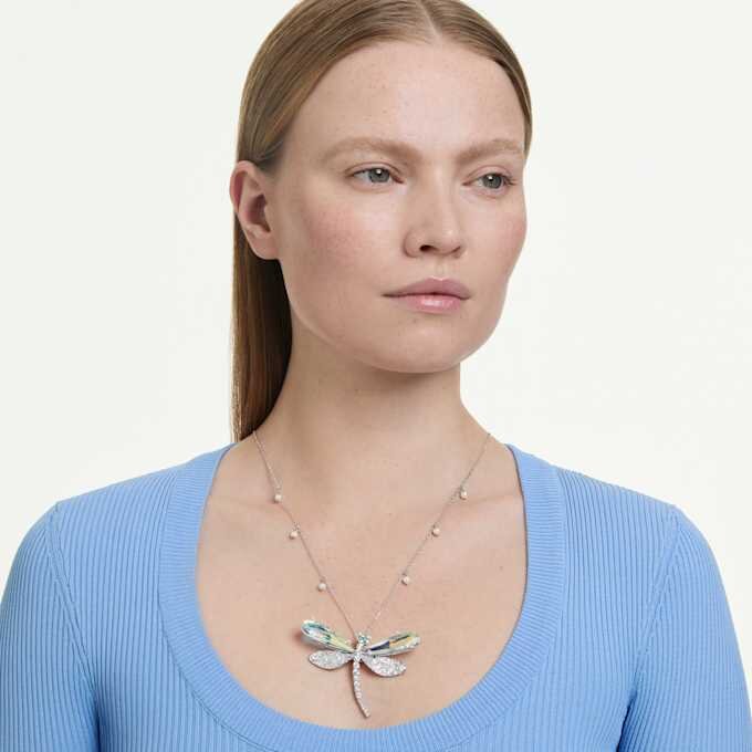 Ariana Grande X Swarovski Anhänger und Brosche Kristallperle, gemischte Schliffe, Libelle, weiss, rhodiniert Ariana Grande X Swarovski Anhänger und Brosche Kristallperle, gemischte Schliffe, Libelle, weiss, rhodiniert