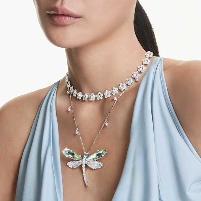Ariana Grande X Swarovski Anhänger und Brosche Kristallperle, gemischte Schliffe, Libelle, weiss, rhodiniert Ariana Grande X Swarovski Anhänger und Brosche Kristallperle, gemischte Schliffe, Libelle, weiss, rhodiniert