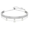 Ariana Grande X Swarovski Armband Crystal Pearl, Rundschliff, weiss, rhodiniert