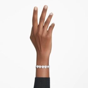 Ariana Grande X Swarovski-Armband mit gemischten Schliffen, Herz, weiss, rhodiniert