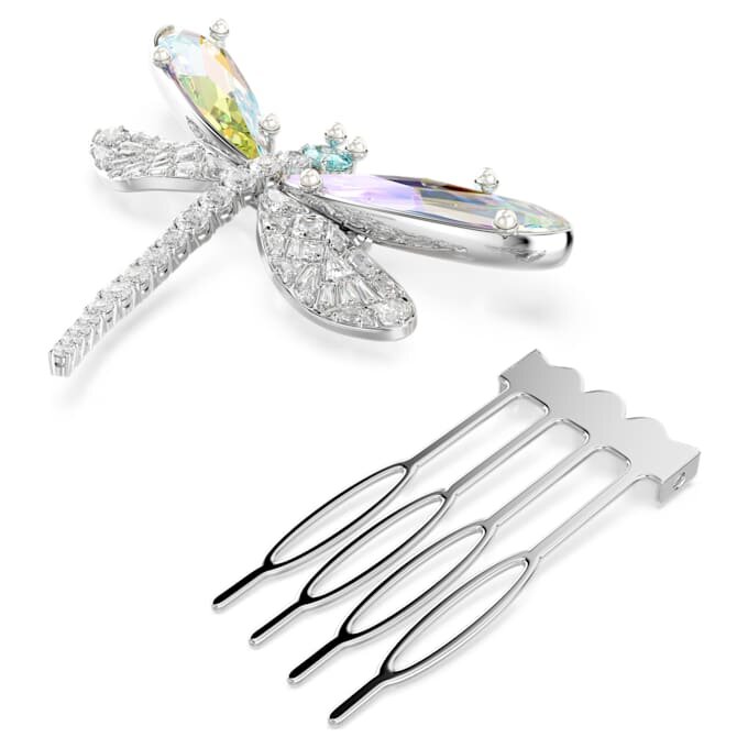 Ariana Grande X Swarovski Brosche und Haarschmuck Kristallperle, verschiedene Schliffe, Libelle, weiss, rhodiniert Ariana Grande X Swarovski Brosche und Haarschmuck Kristallperle, verschiedene Schliffe, Libelle, weiss, rhodiniert