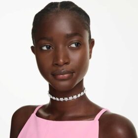 Ariana Grande X Swarovski Choker Kristallperle, runder Schliff, weiss, rhodiniert Ariana Grande X Swarovski Choker Kristallperle, runder Schliff, weiss, rhodiniert
