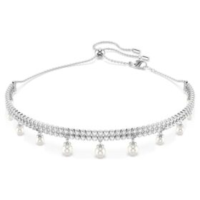 Ariana Grande X Swarovski Choker Kristallperle, runder Schliff, weiss, rhodiniert Ariana Grande X Swarovski Choker Kristallperle, runder Schliff, weiss, rhodiniert