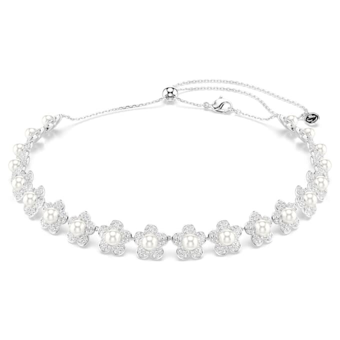 Ariana Grande X Swarovski Choker Kristallperle, runder Schliff, weiss, rhodiniert Ariana Grande X Swarovski Choker Kristallperle, runder Schliff, weiss, rhodiniert