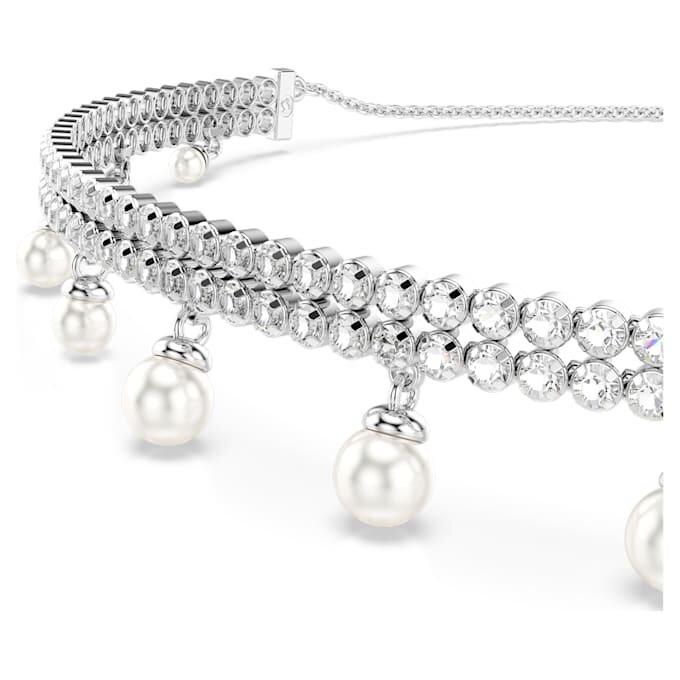 Ariana Grande X Swarovski Choker Kristallperle, runder Schliff, weiss, rhodiniert Ariana Grande X Swarovski Choker Kristallperle, runder Schliff, weiss, rhodiniert