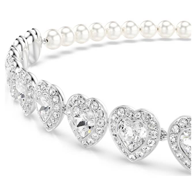 Ariana Grande X Swarovski Choker mit gemischten Schliffarten, Kristallperlen, Herz, weiss, rhodiniert Ariana Grande X Swarovski Choker mit gemischten Schliffarten, Kristallperlen, Herz, weiss, rhodiniert