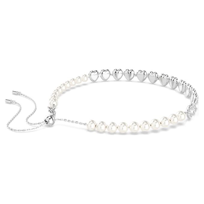 Ariana Grande X Swarovski Choker mit gemischten Schliffarten, Kristallperlen, Herz, weiss, rhodiniert Ariana Grande X Swarovski Choker mit gemischten Schliffarten, Kristallperlen, Herz, weiss, rhodiniert