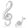 Ariana Grande X Swarovski Clip-Ohrringe, asymmetrisches Design, Kristallperle, Baguette-Schliff, weiss, rhodiniert Ariana Grande X Swarovski Clip-Ohrringe, asymmetrisches Design, Kristallperle, Baguette-Schliff, weiss, rhodiniert