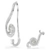 Ariana Grande X Swarovski Clip-Ohrringe, asymmetrisches Design, Kristallperle, Baguette-Schliff, weiss, rhodiniert Ariana Grande X Swarovski Clip-Ohrringe, asymmetrisches Design, Kristallperle, Baguette-Schliff, weiss, rhodiniert