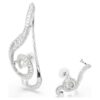 Ariana Grande X Swarovski Clip-Ohrringe, asymmetrisches Design, Kristallperle, Baguette-Schliff, weiss, rhodiniert Ariana Grande X Swarovski Clip-Ohrringe, asymmetrisches Design, Kristallperle, Baguette-Schliff, weiss, rhodiniert
