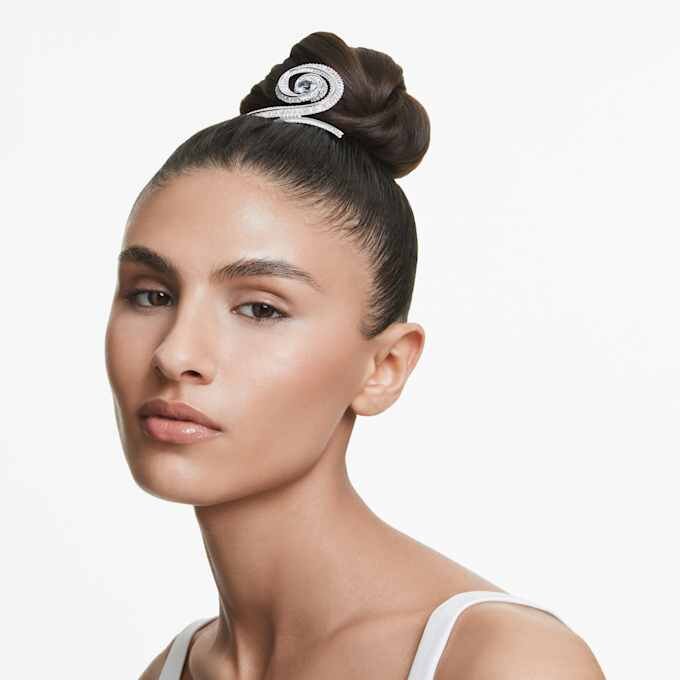 Ariana Grande X Swarovski Haarspange im Baguette-Schliff, weiss, rhodiniert Ariana Grande X Swarovski Haarspange im Baguette-Schliff, weiss, rhodiniert