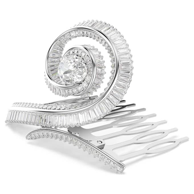 Ariana Grande X Swarovski Haarspange im Baguette-Schliff, weiss, rhodiniert Ariana Grande X Swarovski Haarspange im Baguette-Schliff, weiss, rhodiniert