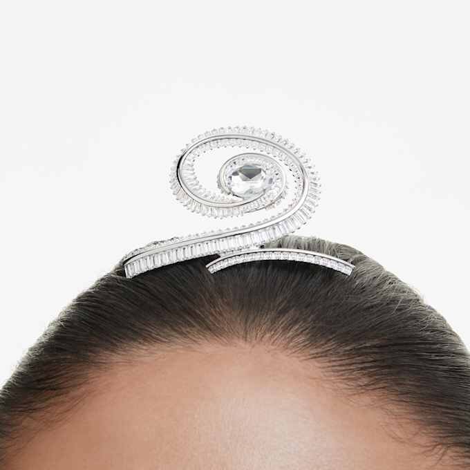 Ariana Grande X Swarovski Haarspange im Baguette-Schliff, weiss, rhodiniert Ariana Grande X Swarovski Haarspange im Baguette-Schliff, weiss, rhodiniert
