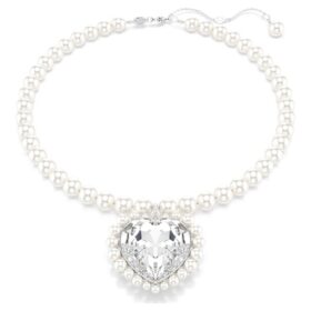 Ariana Grande X Swarovski Halskette Kristallperle, Herzschliff, Herz, Weiss, rhodiniert Ariana Grande X Swarovski Halskette Kristallperle, Herzschliff, Herz, Weiss, rhodiniert