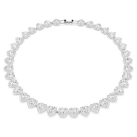 Ariana Grande X Swarovski Halskette mit gemischten Schliffen, Herz, weiss, rhodiniert Ariana Grande X Swarovski Halskette mit gemischten Schliffen, Herz, weiss, rhodiniert