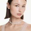 Ariana Grande X Swarovski Halskette, Rundschliff, Blume, Weiss, rhodiniert