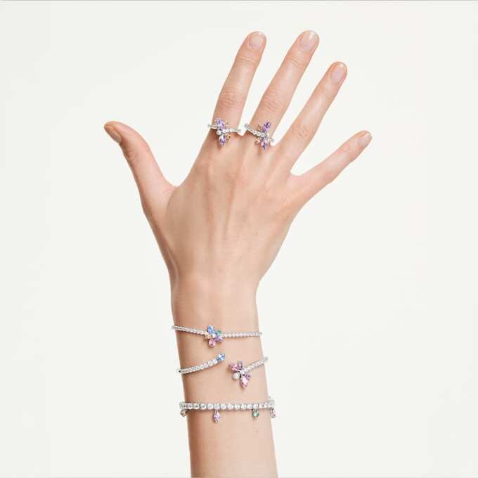 Ariana Grande X Swarovski Motivring mit gemischten Schliffen, Libelle, mehrfarbig, rhodiniert Ariana Grande X Swarovski Motivring mit gemischten Schliffen, Libelle, mehrfarbig, rhodiniert